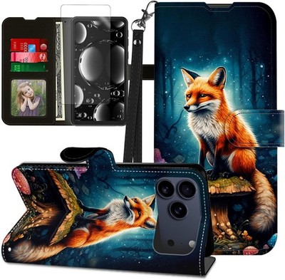 iPhone 17 Pro Max Case with Screen Protector & Kickstand & Card Holder & Wrist S