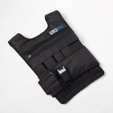 RUNFast 12Lbs-140Lbs Weighted Vest with Shoulder Pads, 60 lb, Black