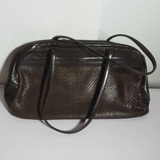 JOOP! Borsa a mano marrone scuro pelle donna tracolla vintage design intrecciato