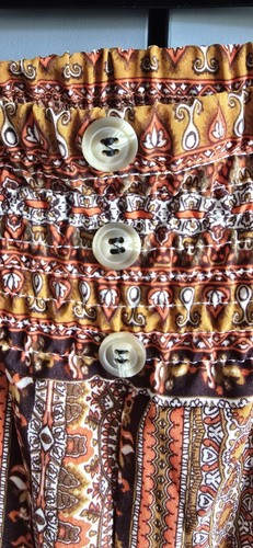 Women's SHEIN Lightweight Orange Tribal Print Summer Cuffed Trousers 1XL 18 Nwot - Picture 5 of 9