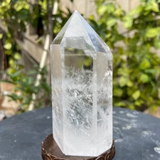 262G  Natural White crystal obelisk Crystal energy column Reiki healing
