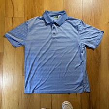 Ben Hogan Performance Men's Blue Short Sleeve Athletic Active Polo Shirt Size Xl