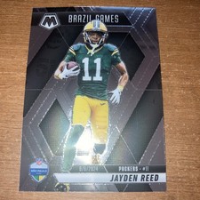 2025 Panini Mosaic #264 Jayden Reed Brazil Games Insert Card Green Bay Packers