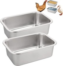 Heavy Duty Metal Chicken Feeder Trough Durable Duck Water Feeder Large Capacity