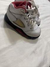 Nike Air Jordan Retro V 5 Fire Red White Size 5c 440890-100 Sneaker Shoes 2012