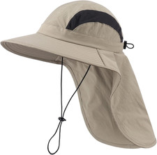 UPF 50 Sun Hats for Men Women Wide Brim Fishing Hat with Neck Flap UV Protectio