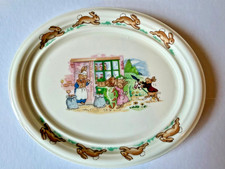 Royal Doulton Bunnykins Oval Wall Plaque with Bakery and Upset Vegetable Stand