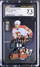 1996-97 UD Choice Young Guns Jarome Iginla RC #349 Signed Rookie CGC JSA Auto