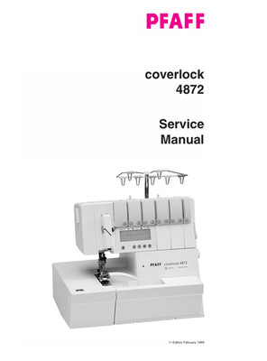 PFAFF Coverlock 4872 Sewing Machine Service Manual