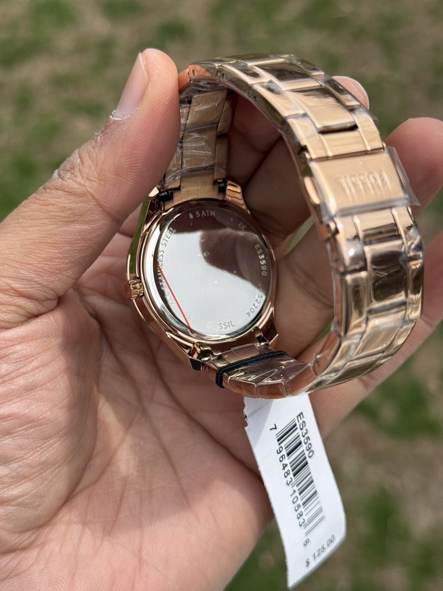 Fossil Rose Gold Crystal Bezel Women's Bracelet Watch | eBay