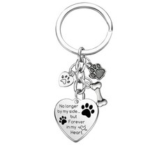 Mebvdebe Dog Memorial Gifts Pet Keychain No Longer One Size, Silver