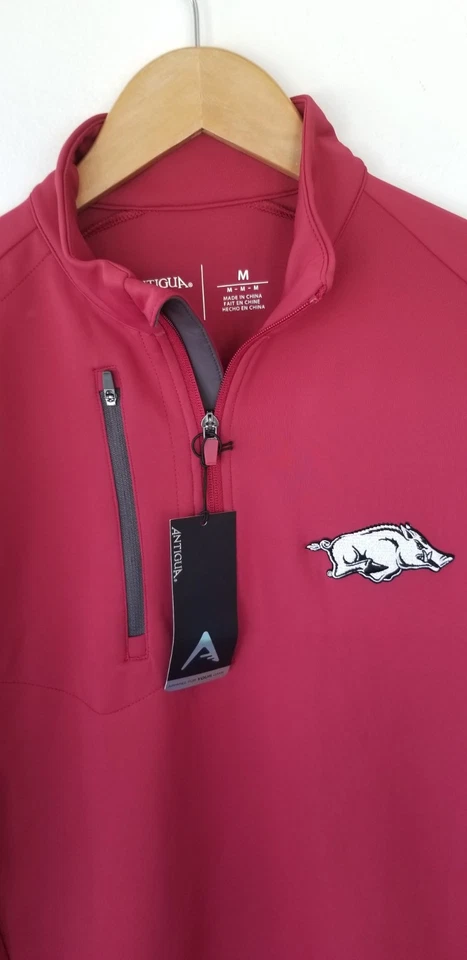 Suéter Antiguo Nuevo con Etiquetas Para Hombres Mediano Arkansas Razorbacks 1/4 Cremallera Exterior 104366 Foto 2 de 4