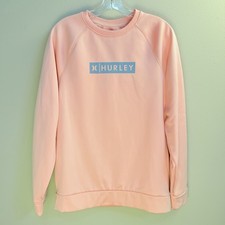 Hurley Women s Logo Crewneck Pullover Sweatshirt Pink Small Long Sleeve Casual