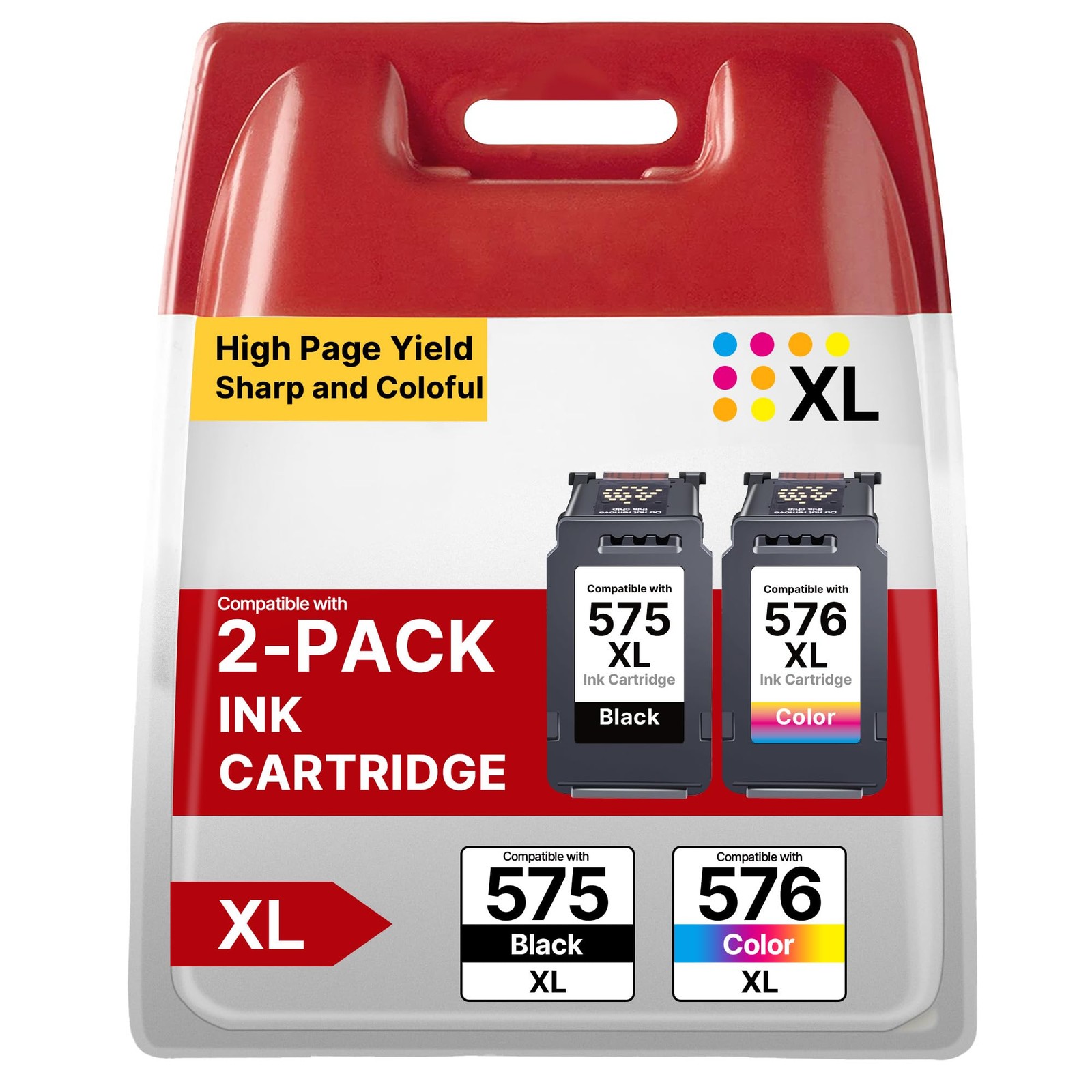 PG575/CL576XL Ink Cartridges Replacement for PG575/CL576XL, Black and Colour