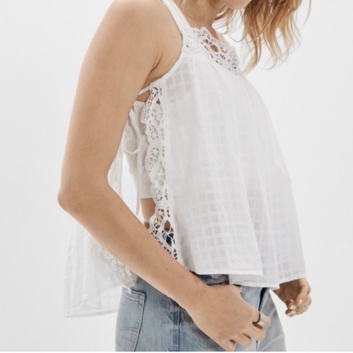 Débardeur American Eagle Femme - Taille M - Crème Brodé - Style Babydoll Boho