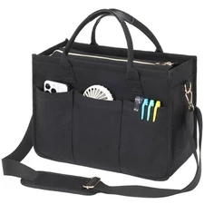 College Tote Bag for School - Large Canvas Nurse Bag with Zipper, Pockets and...