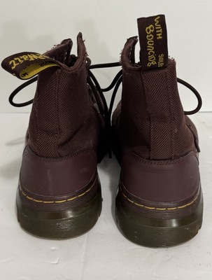 Dr. DOC MARTENS Combs Dark Burgundy Canvas Lace Up Boots Men\'s 8/Women’s 9 1460 Burgundy Smooth Dr. Marten 8 Eye Boots – DeadRockers main image 2