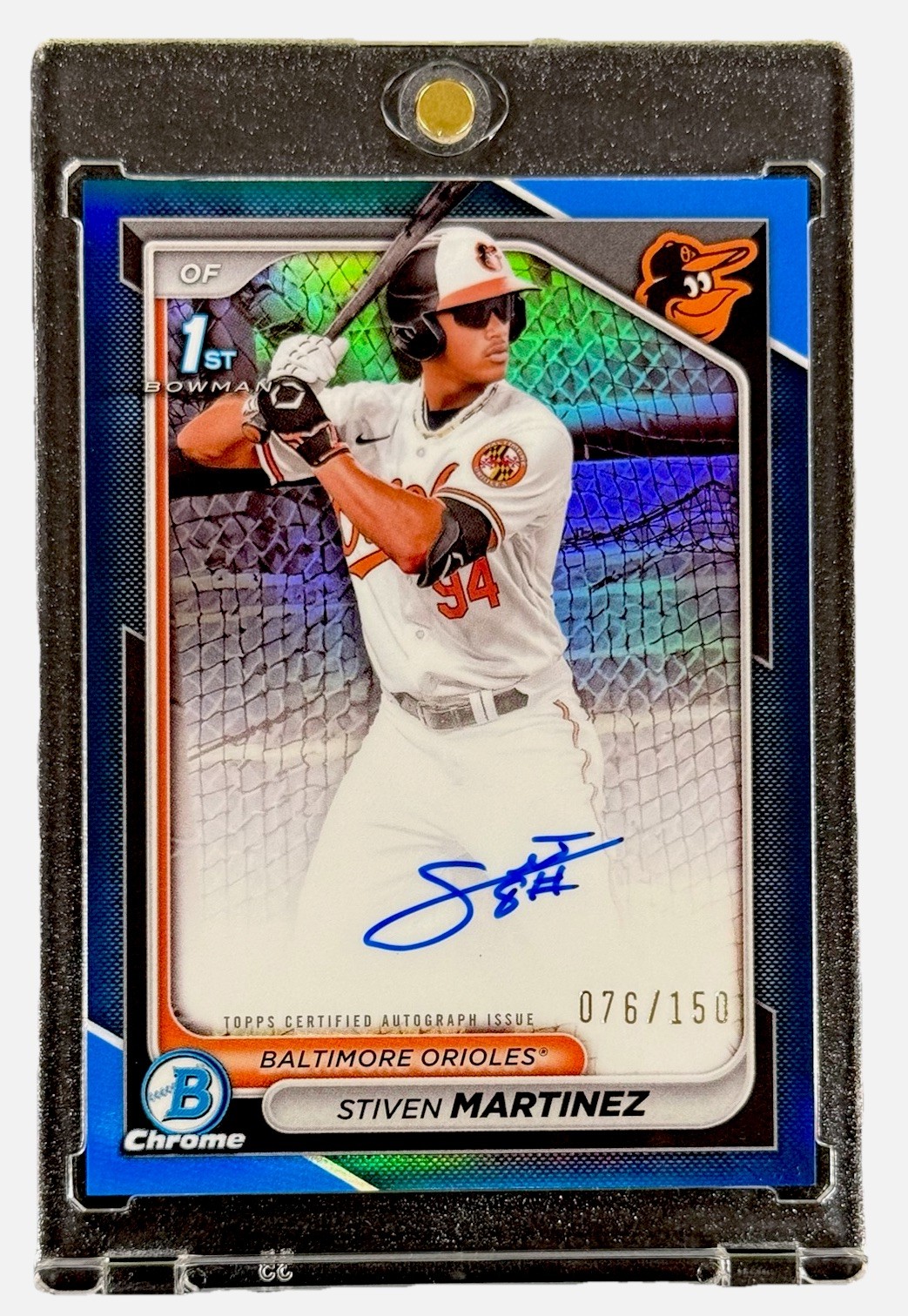 Stiven Martinez 2024 Bowman Chrome 1st Prospect Auto True Blue Refractor /150