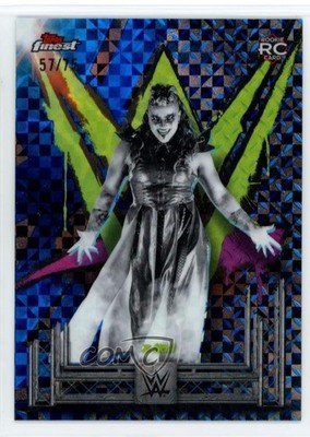 2025 Finest WWE Uncommon Blue Checkerboard Refractor /75 Zaria Rookie RC 0z8w