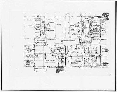 31. Photograph line drawing. 'PLAN LAYOUT PART III, SECTION 1, EQUIPMENT