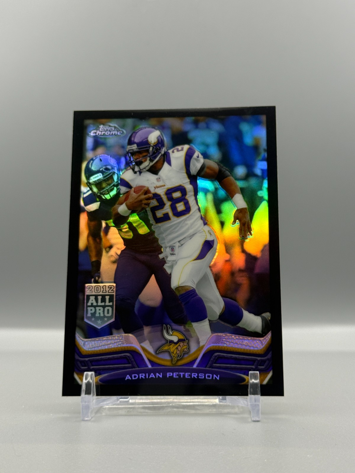 2013 Topps Chrome Adrian Peterson Vikings Black Refractor Card #100; #d /299