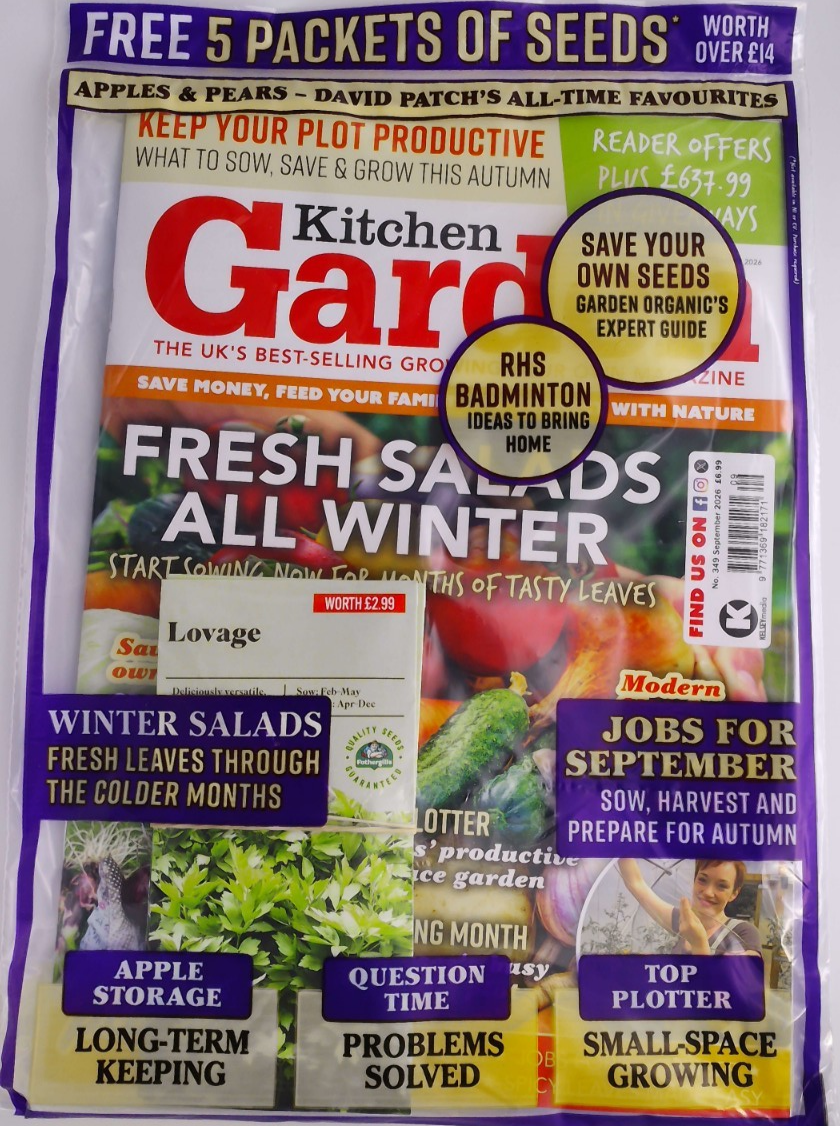 Kitchen Garden magazine Sep 2026 Fresh Salads all Winter + 5 packs seeds
