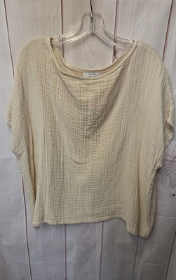 Bryn Walker Women's Size M Beige Short Sleeve Top