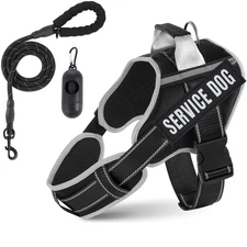 Neck Padded Dog Vest Harness and Leash Set, No Pull Adjustable Service Pet Ha...