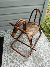 Vintage Franco Albini Wicker Bamboo Rattan Rocking horse