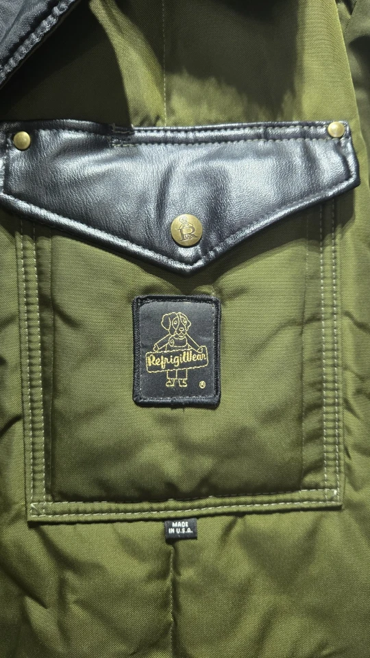 RefrigiWear Iron Tuff Jacket Coat Mens 58 TALL Green Faux Fur Fleece Collar USA - Image 3 of 4