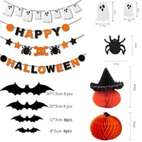 Halloween Deko Set Girlande KüRbis Fledermaus Geist Banner Dekoration