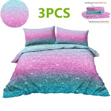 Soft Duvet Cover Set 3PCS Colorful Ripples Star Bedding Set Queen King Bedroom