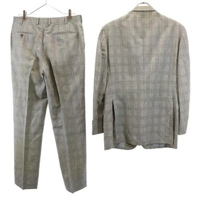 Burberrys 90s Old Linen Blend Wool Check Pattern suit Setup Men's