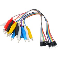 MTDELE 20 Pcs breadboard Jumper Wires with Alligator Clips Male Multicolor