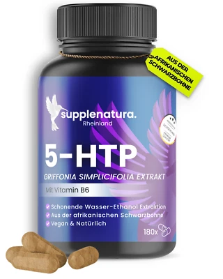 SUPPLENATURA RHEINLAND 🌿 5-HTP Kapseln hochdosiert 100mg | Griffonia Simplicifolia | 180 Stück