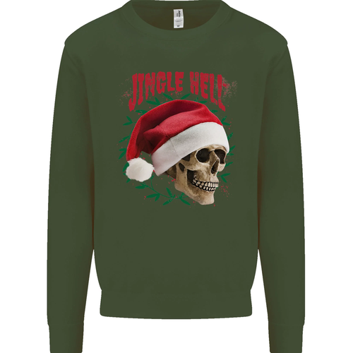 Jingle Hell Funny Christmas Skull Xmas Kids Sweatshirt Jumper - Picture 43 of 92