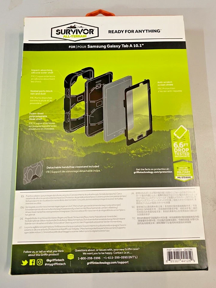 Griffin Survivor All-Terrain Samsung Galaxy Tab A 10.1" Protective Case Cover - Image 2 of 3