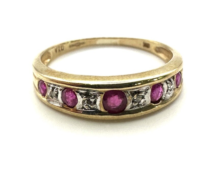 9ct Gold Ruby Diamond Ring 9K Gold Ruby Diamond E… - image 18