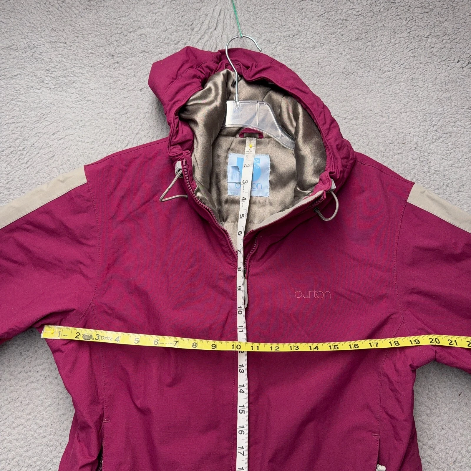 burton full zip insulated ski outdoor jacket