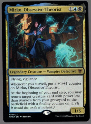 Mirko, Obsessive Theorist 0002 Mythic Foil Murders at Karlov Manor MTG Near Mint