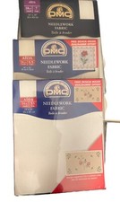 3 DMC Needlework Fabric Aida Cloth Two 14 Count One 18 Count 14" x 18" New