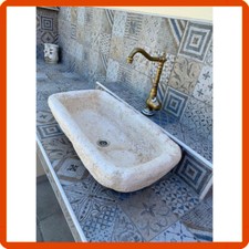 Lavandino lavello lavabo da appoggio bagno interno in pietra marmo tabacco 16