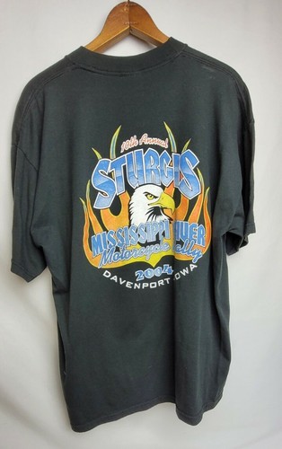 Vtg Sturgis Mississippi Motorcycle Rally Biker T-Shirt Sz XL Davenport Iowa 2004 - Picture 2 of 5