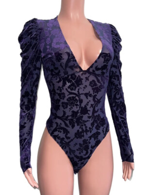 Free People Intimately DEEP SEA floral Bunt out Long Puffed Gothic Sleeves Party