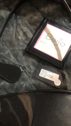 Borsa Beijo Crescent Top Sopra la Luna Nero Lucido - Foto 5 di 6