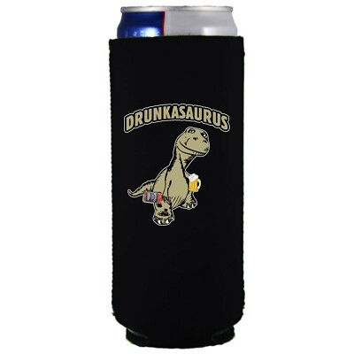 Drunkasaurus Slim Can Coolie; Compatible with Ultra