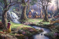 Thomas Kinkade Disney framed SNOW WHITE  18 x 27 canvas NEW
