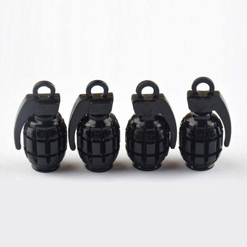 4pcs Tire Wheel Valve Stem Cap Set Metal Grenade Bomb Air Dust Cover Caps Trim - Imagen 4 de 10