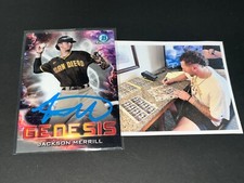 Jackson Merrill San Diego Padres Auto Signed 2021 Bowman Genesis Paint -