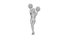 Printle L Femme 636T-Cheerleader Holding Pom-Poms Figure for Dioramas Train Sets